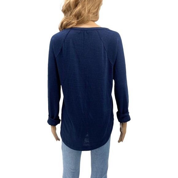 SONOMA V-Neck Long Sleeve Top, Navy, Size S - Picture 4 of 6